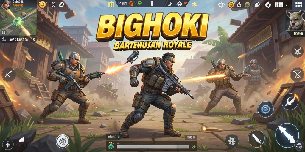 Tampilan seru pertarungan dalam BIGHOKI Battle Royale.