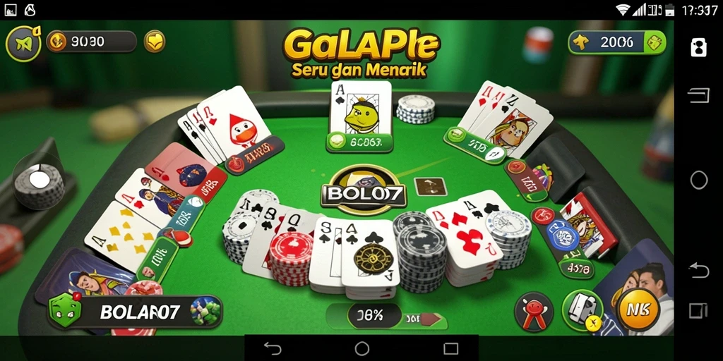 Screenshot utama BOLA07 menampilkan gameplay gaple yang seru.