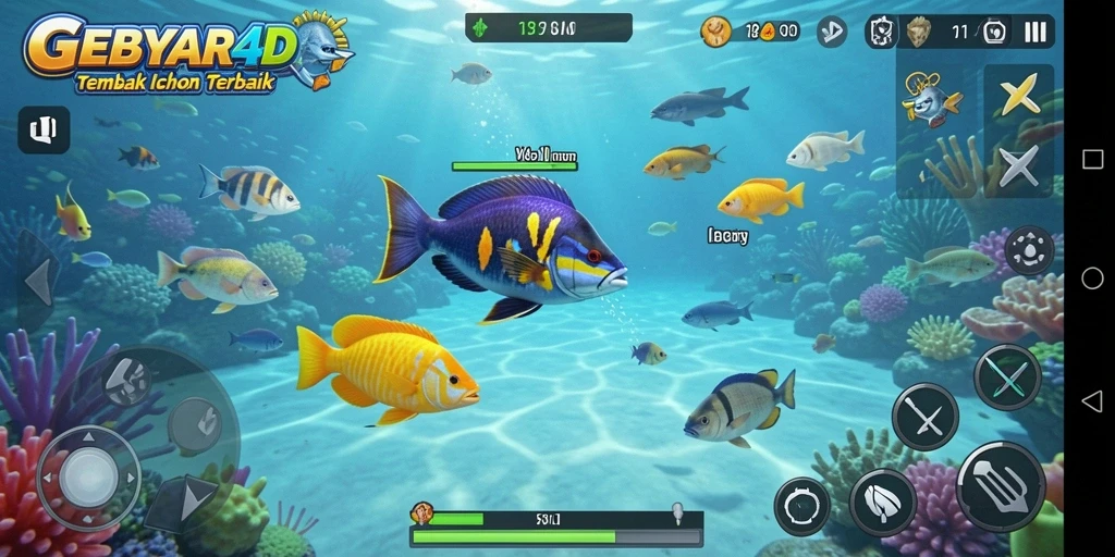 Gameplay seru menembak ikan di laut.