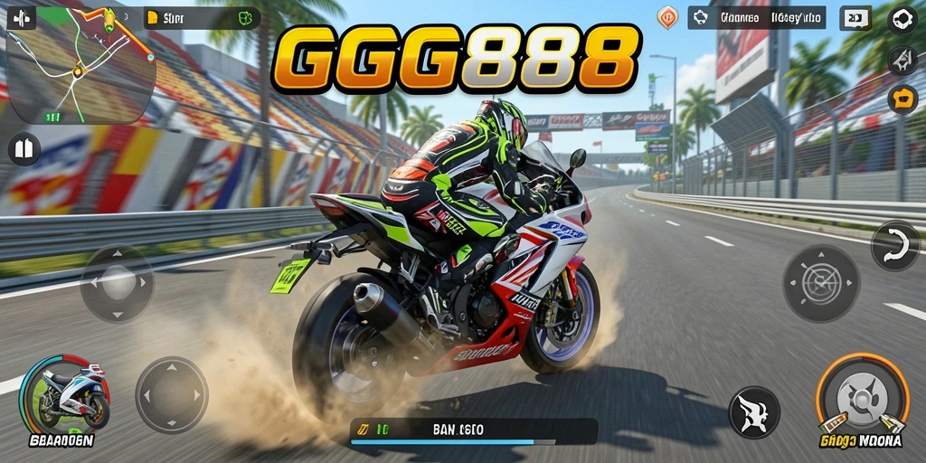 Screenshot menampilkan aksi balap motor yang seru dan menegangkan.