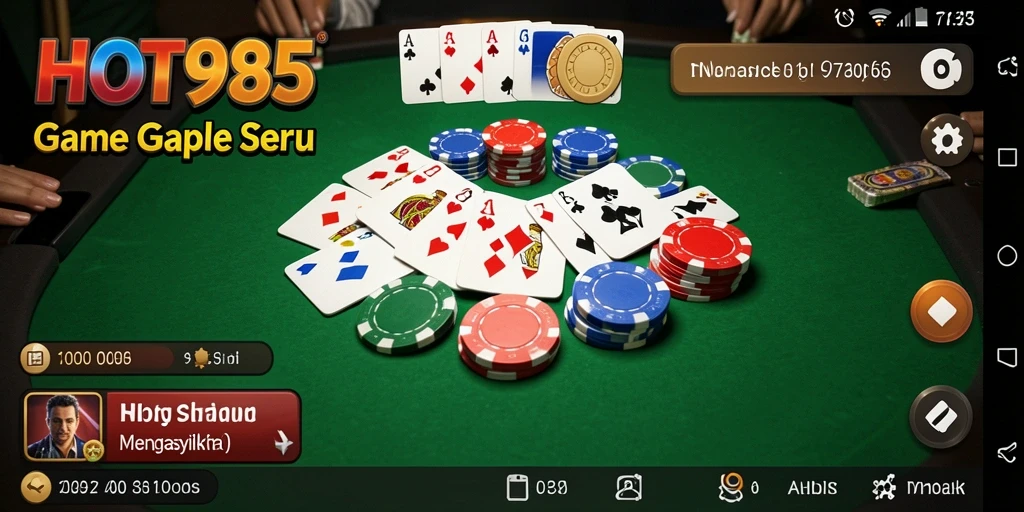 Screenshot gameplay Gaple HOT985 yang menarik dan seru.