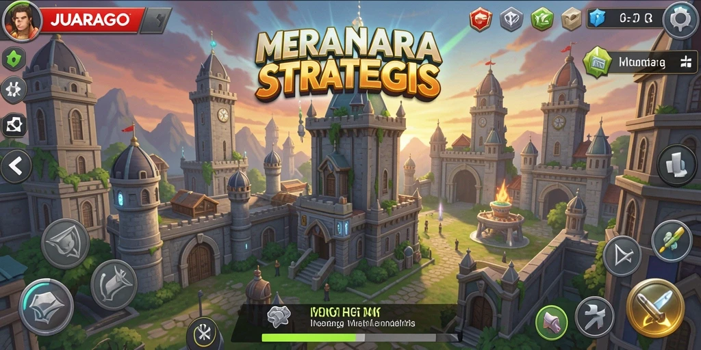 Tampilan menarik dari gameplay Tower Defense JUARAGO dengan aksi menara.