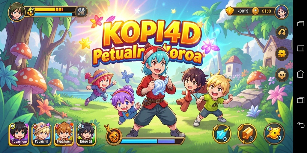 Tampilan gameplay KOPI4D yang penuh warna dan dinamis.