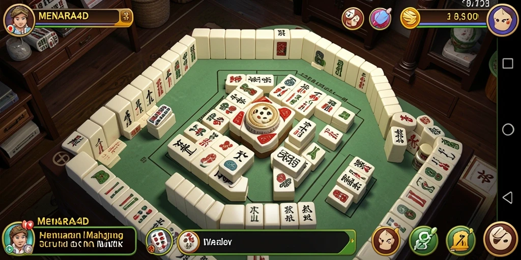 Tampilan gameplay yang menarik dari MENARA4D saat bermain Mahjong.