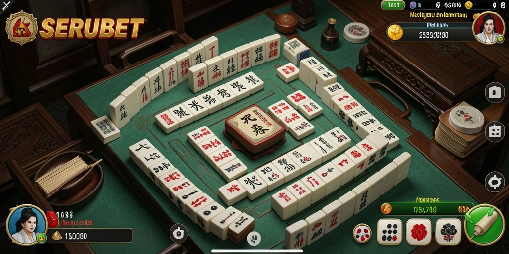 Screenshot gameplay SERUBET menampilkan momen seru bermain Mahjong.
