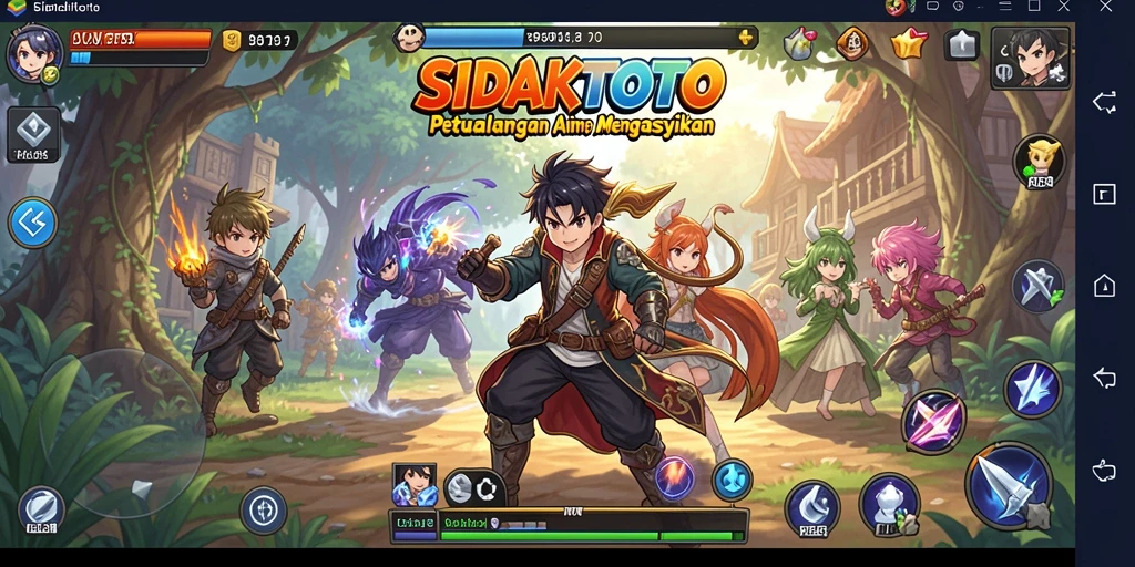 Screenshot SIDAKTOTO menampilkan pertarungan seru dalam dunia Anime.