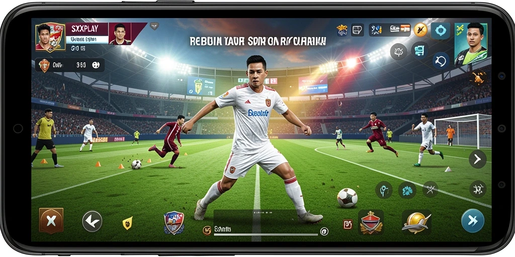 Screenshot gameplay SXXPLAY menampilkan aksi seru di lapangan.