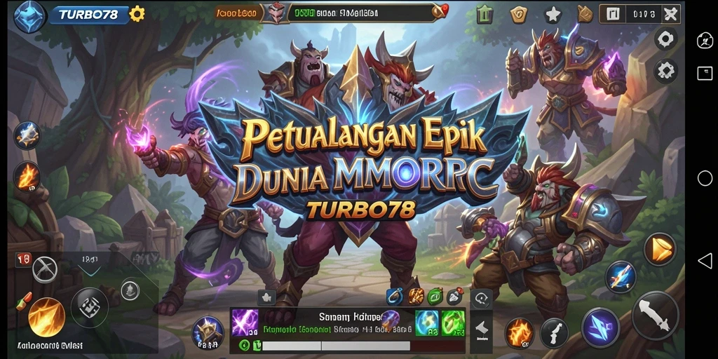 Gameplay TURBO78 yang seru menampilkan pertarungan epik dalam dunia MMORPG.